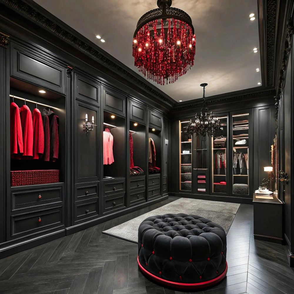High-end custom closet system designed to maximize space and organization